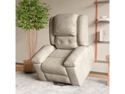 Silla De Masaje Eléctrica Simurq, Tela Marrón, 102x93x106cm, Butaca Reclinable Power Lift Con Calefacción Para Salón, Diseño Premium