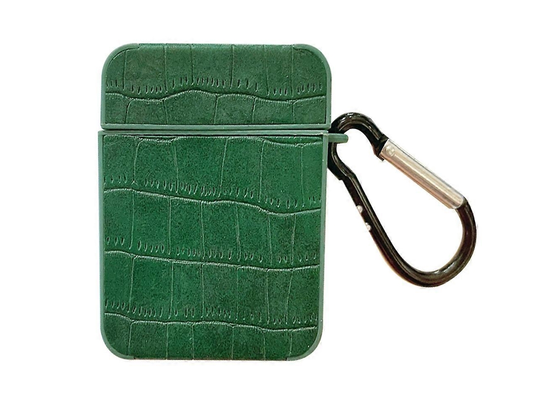 Estuche cuadrado de cuero para auriculares con estampado de cocodrilo GIECY
