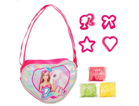 BARBIE Bolsa Corazón Purpurina con Plastilina y Moldes