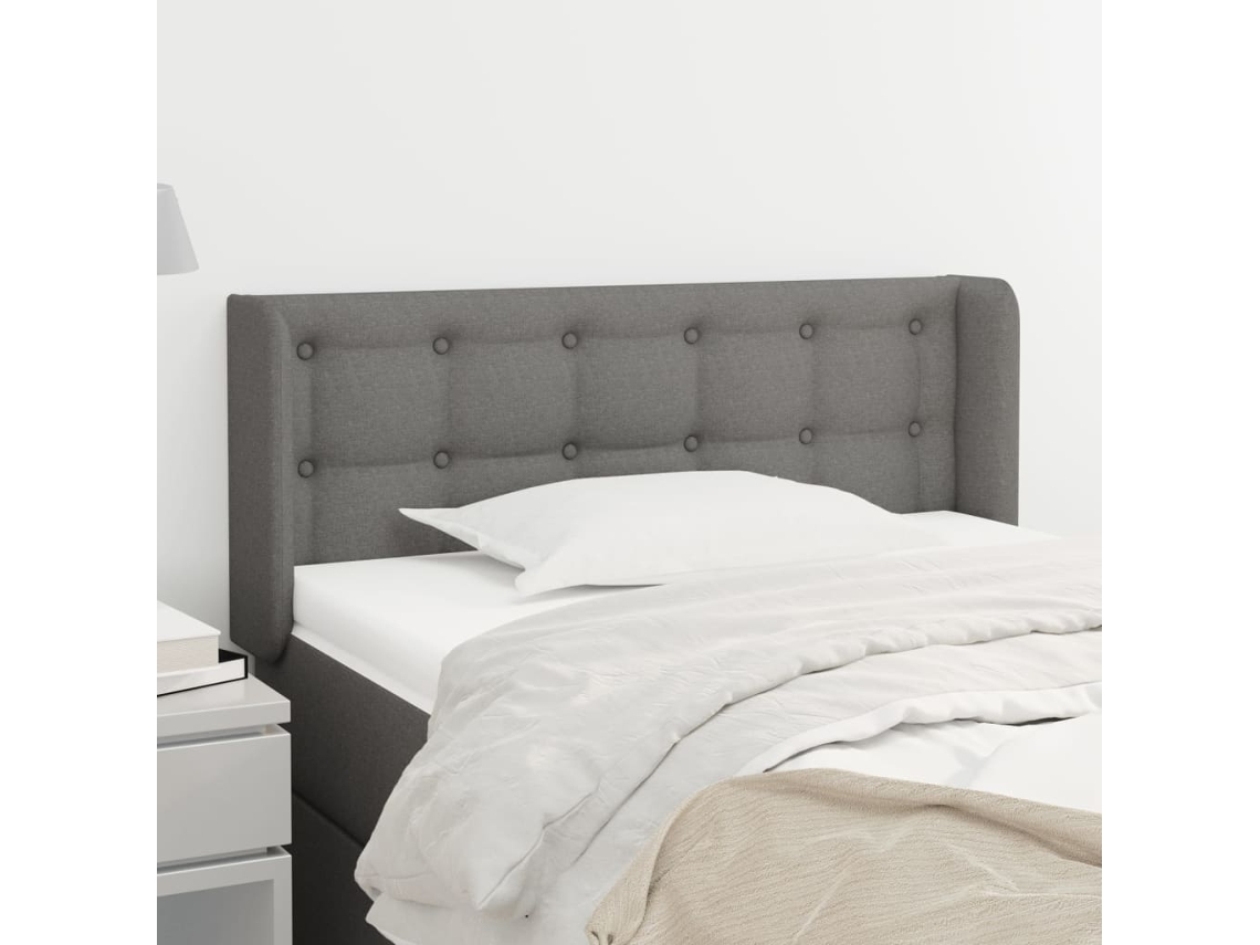 Cabecero De Tela Gris Oscuro 93x16x78/88 Cm