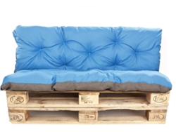 Set Cojines de palet Asiento 120 x 50 y Respaldo 120 x 50 cm Azul cojines sofá - cojín para palet interior - exterior SETGARDEN