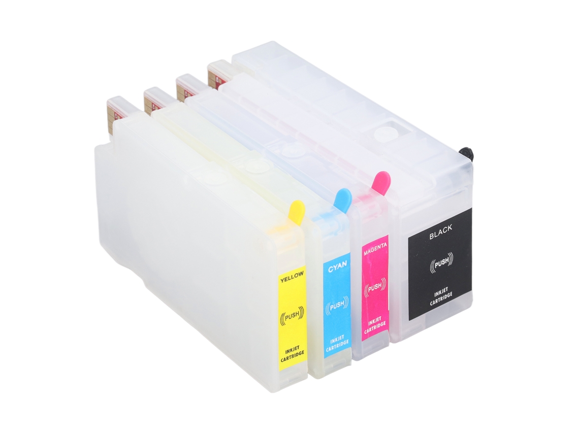 Cartucho de tinta recargable S/BRAND de 4 núcleos con chip permanente para HP 711 BK CMY