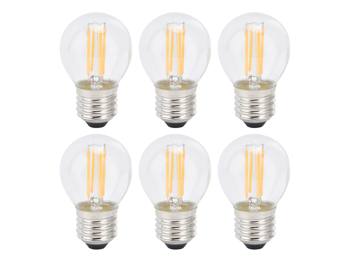 Bombillas Led G45 E27 De Cristal Transparente, Estilo Vintage, Con Filamento Y Luz Cálida (6w).