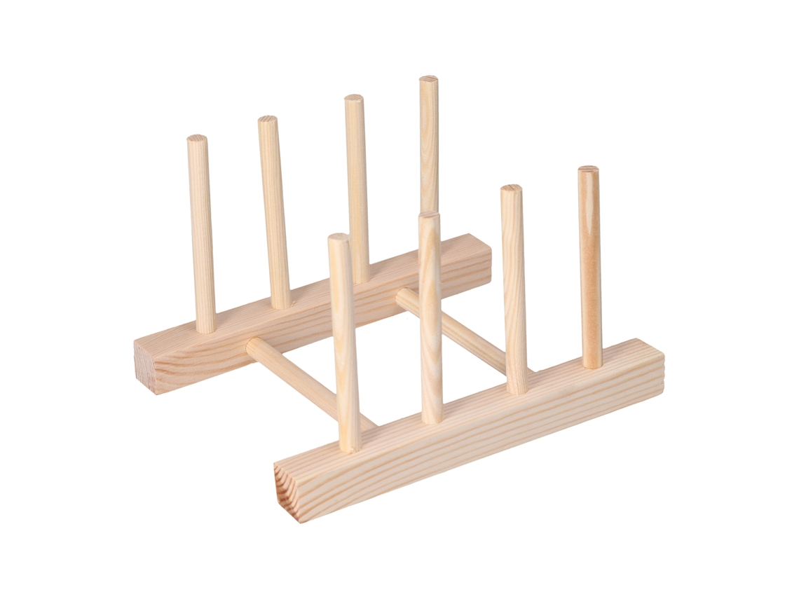 Escurridor de platos de bambú, ligero y portátil, duradero y ecológico, fabricado en madera de pino.