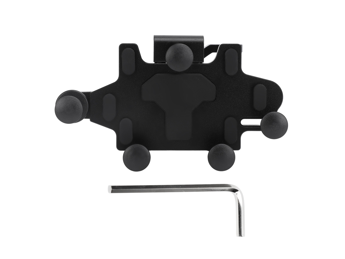 Soporte Para Teléfono De Motocicleta Con 5 Abrazaderas Giratorias, Amortiguador De Impactos, Silicona Y Aluminio, Negro.