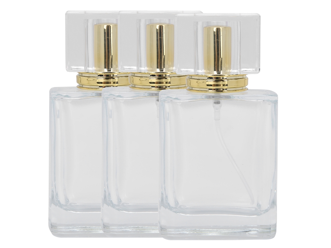 Atomizador De Perfume De Vidrio Recargable De 50 Ml - 3 Unidades