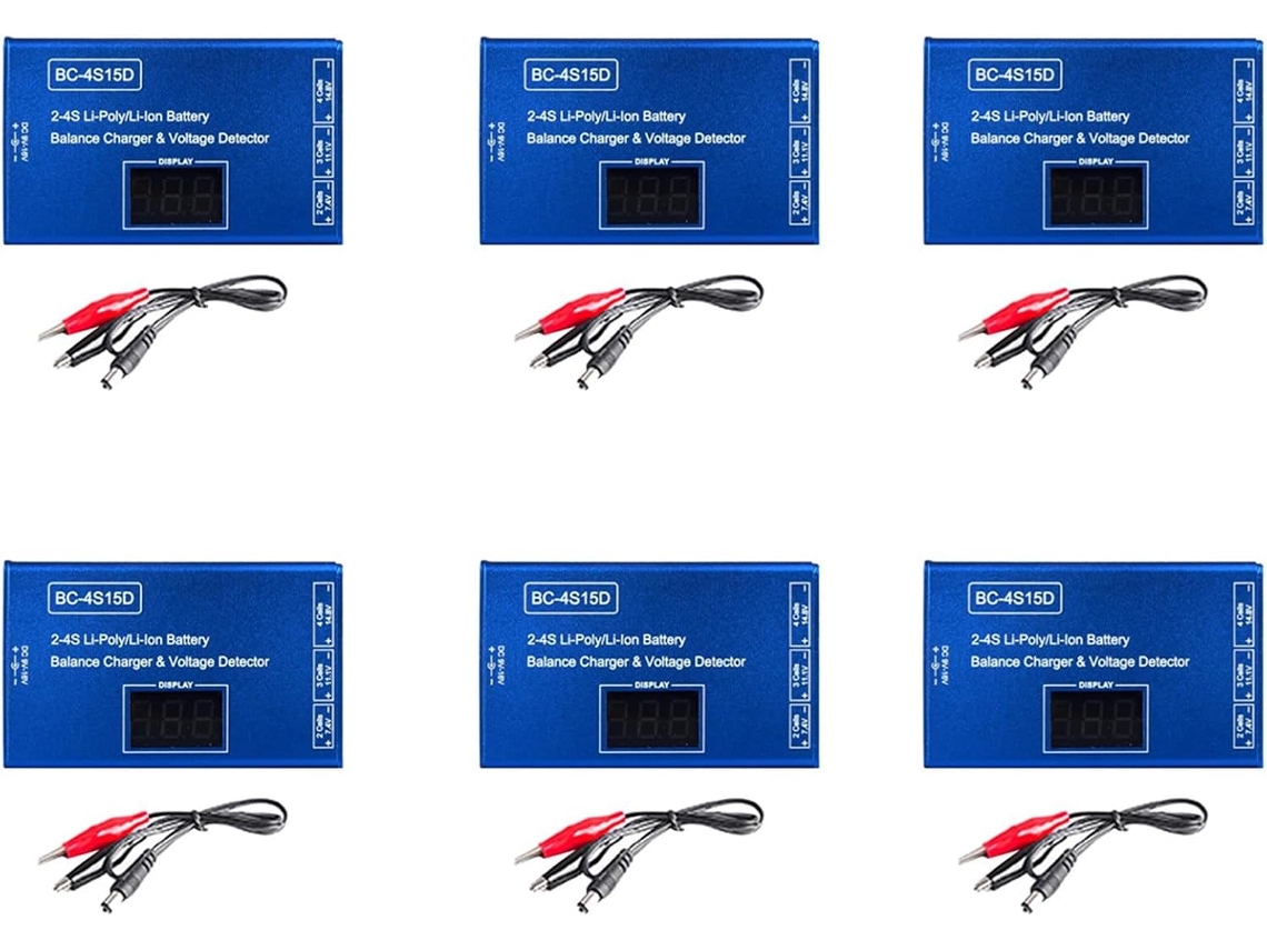 Cargador De Equilibrio Para Baterías Li-ion Lipo 6x Bc-4s15d Con Detector De Voltaje Y Pantalla Lcd.