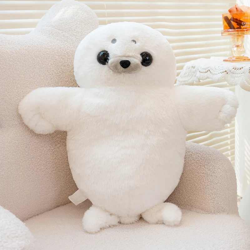 (blanco, 45 Cm) Lindo Peluche De Foca De Anime Realista De Dibujos Animados, Juguete De Peluche De Animal Marino