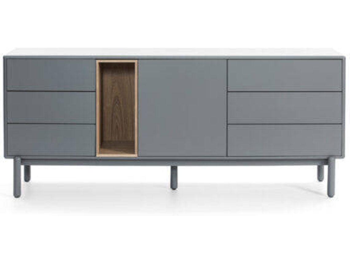 Aparador BAZAR MONDIALE Corvo (Gris - 180x40x76 cm)