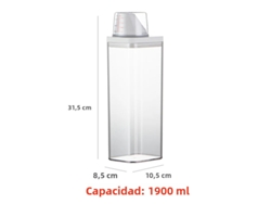 MDUG Recipiente hermético para alimentos, caja de plástico con cuchara (1900 ml)