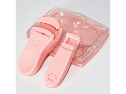 Rizador De Pestañas Mini Linjou, 2 Piezas Con Forma De Garra De Gato, Ligero Y Portátil, Diseño Compacto, Rosa.