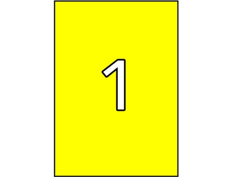 Etiquetas Adhesivas Permanentes en A4 20 Hojas APLI (Amarillo - 210 X 297 mm)