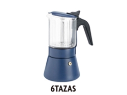 Cafetera italiana de acero inoxidable VETONEK Clair Blue, 6 tazas