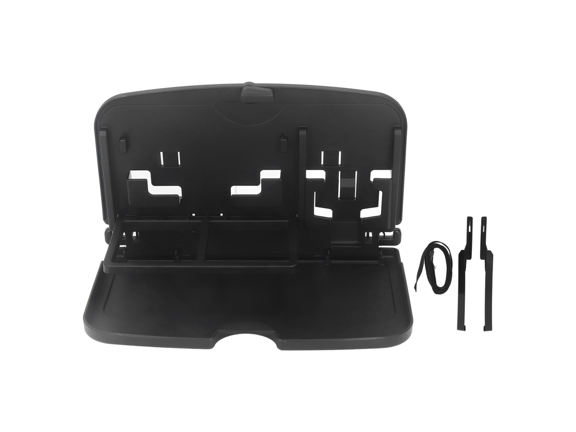 Bandeja Plegable Multifuncional Para Coche Con Portavasos, Tamaño Mediano, Color Negro. Mesa Auxiliar Infantil.