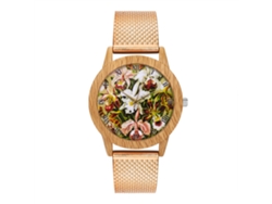 Reloj De Pulsera De Cuarzo Simple Unisex Con Correa De Silicona Zhoulianfa (oro Rosa)