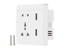 Enchufe De Pared Multifuncional De 13 A Con 2 Puertos Usb, Seguro Para El Hogar Y La Oficina.
