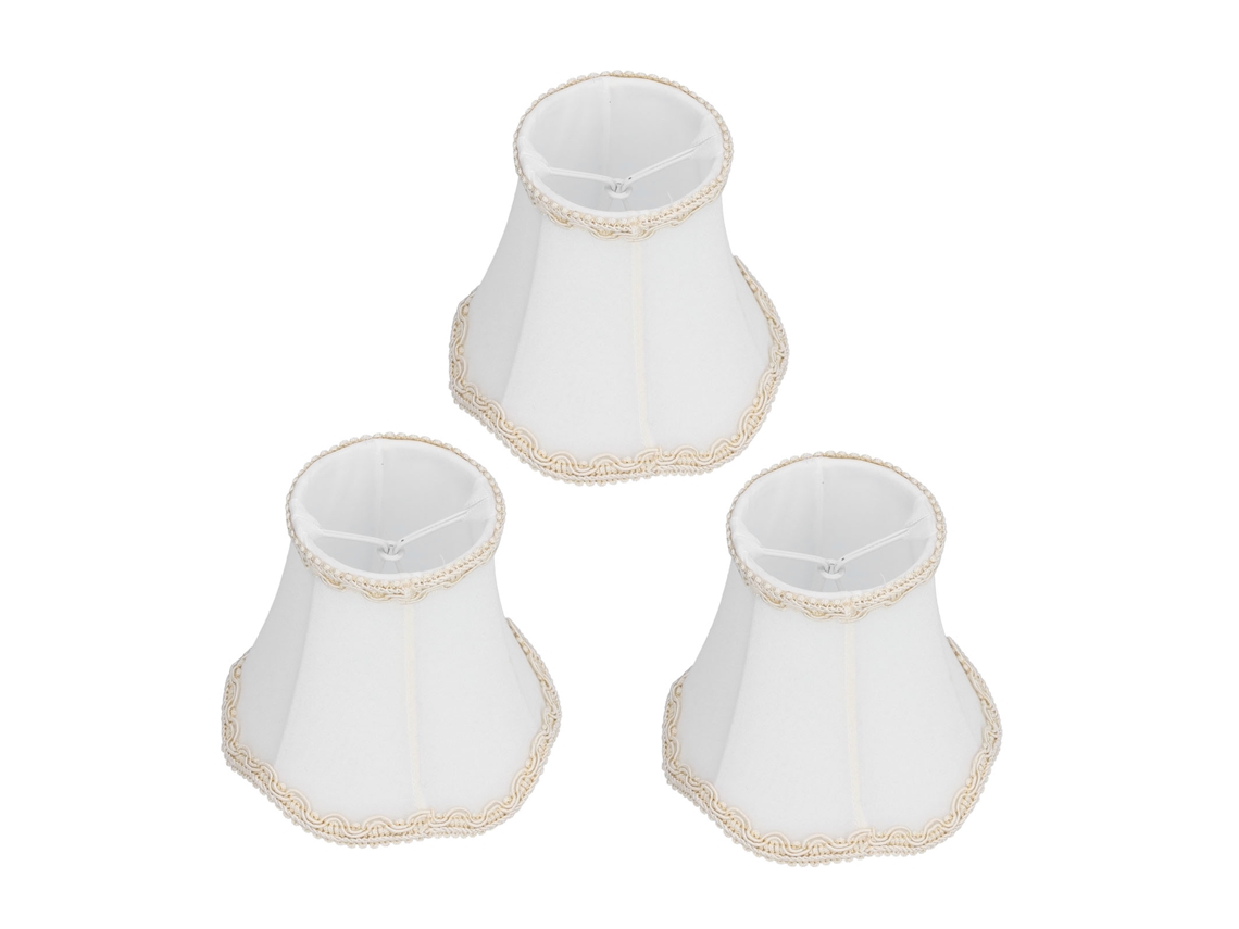 2026-3 Piezas Lámpara Tela Parasol E14 Clip Pared Candelabro Lámpara Interior Decoración Blanca