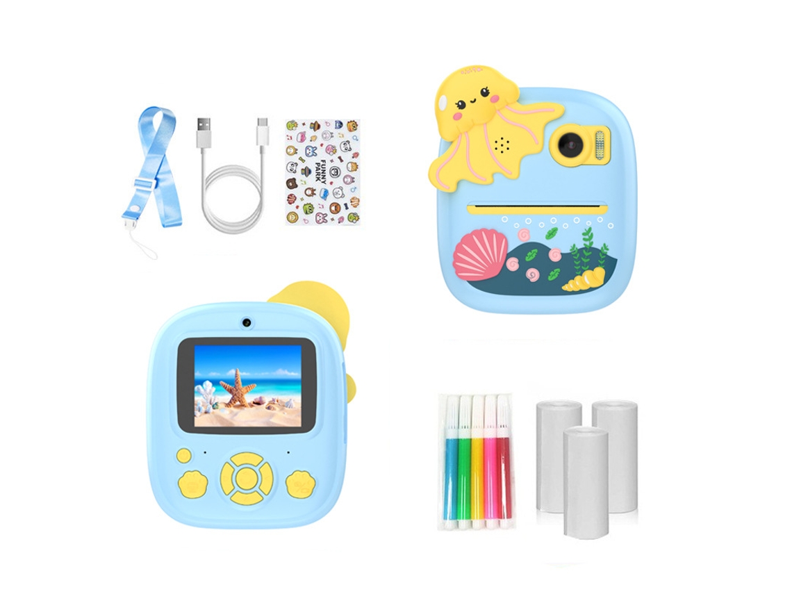 Cámara Instantánea Para Niños Cámara Dual De 48000 W Con Impresión Térmica  Azul DIGITALLAB