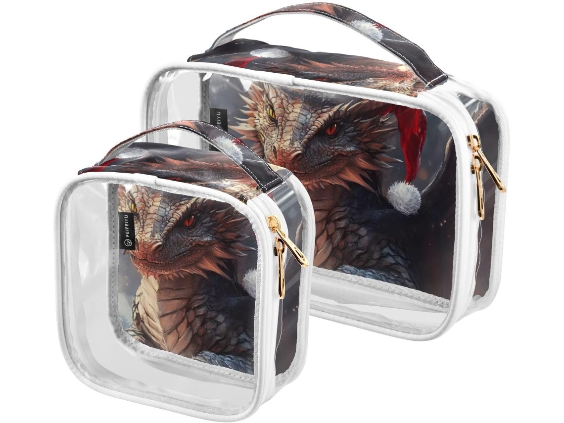 Set Kutsu con neceseres navideños, estampado impermeable, cremallera resistente, organizador para viajes y coche.