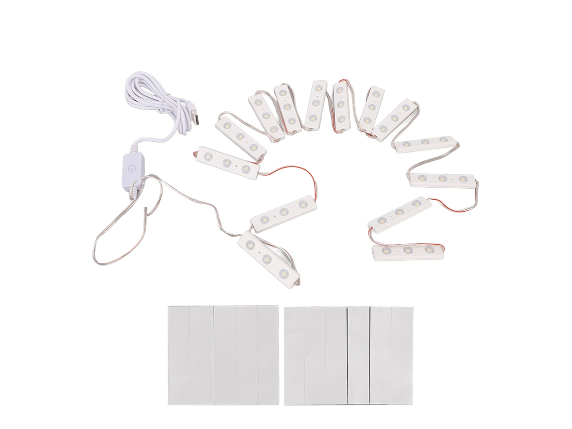 Luz De Espelho Para Maquiagem Led, 14 Barras, Usb Regulável, Iluminação Suave 4000-5000k