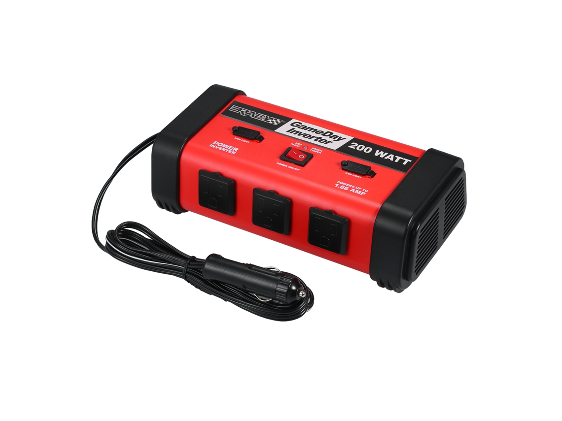 Inversor De Corriente Para Coche De 200 W, De 12 V Cc A 110 V Cc, Con Puerto Usb Y Convertidor De Onda Sinusoidal Modificada.