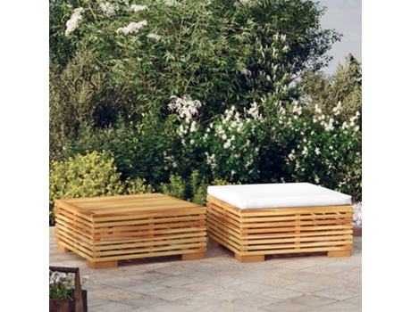 Conjunto 2 de muebles de jardín VIDAXL madera maciza de teca