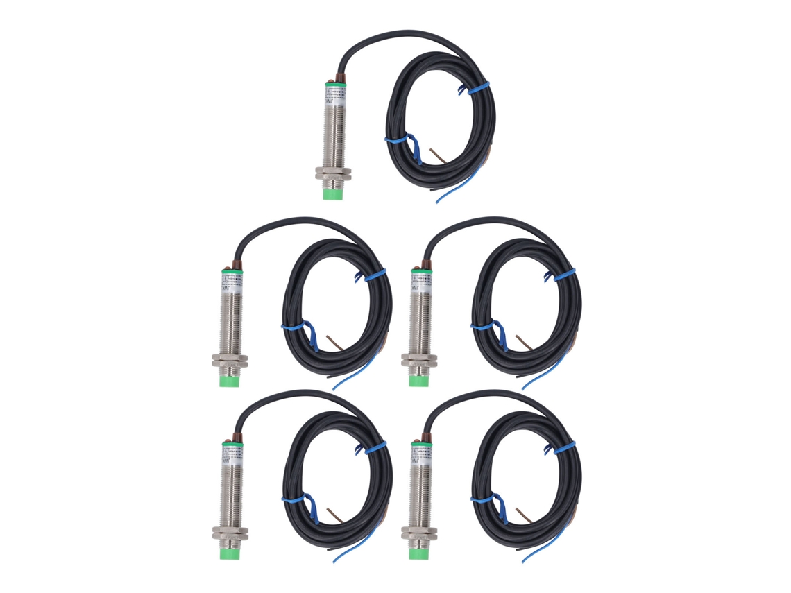 Sensor de proximidad inductivo PNP NC M12x1, IP65, 6-36 V CC, 5 unidades (sin marca)