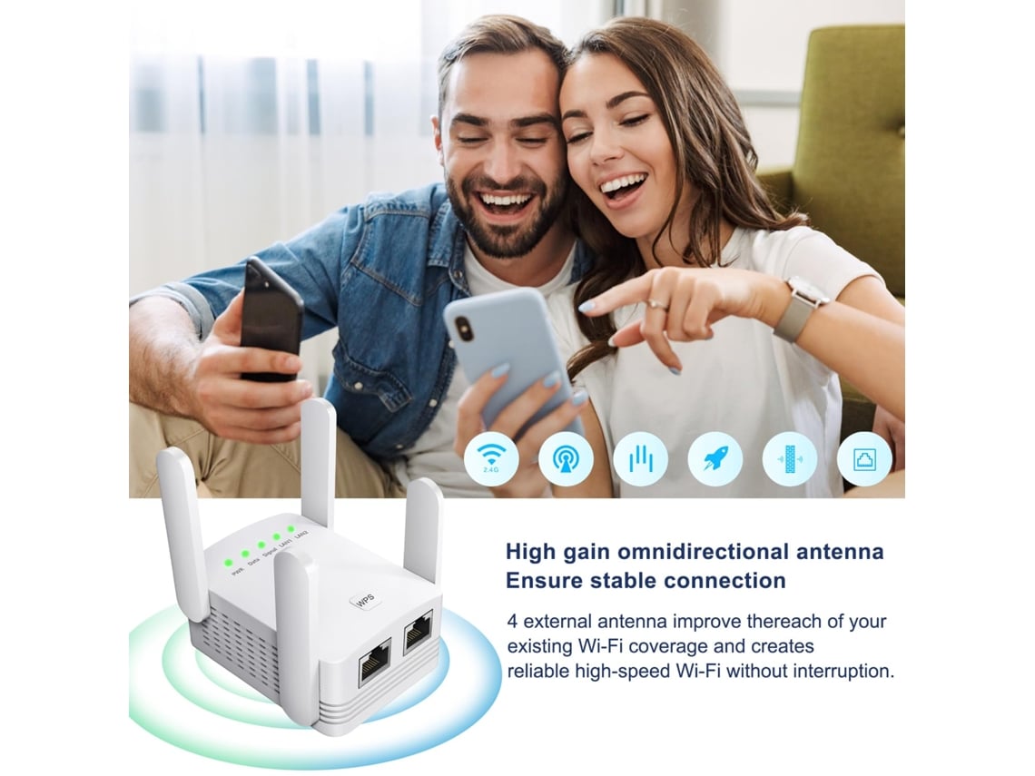 Repetidor WiFi, amplificador de señal WiFi para cubrir el hogar