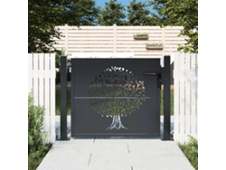 Puerta de jardín de acero de 105 x 105 cm, diseño de árbol, color antracita, WSD464394 Lovely Home