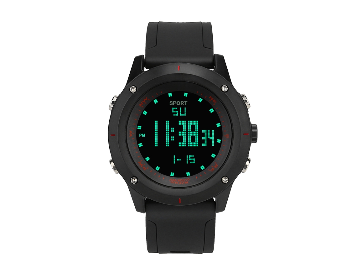Reloj Hombre De Negocio Electrónico Con Correa De Silicona Dzb22 Rojo