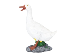 Figura decorativa de pato, impermeable, de resina, para jardín, césped, L, pato blanco