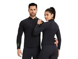 Preto2xlzcco Roupa Mergulho Térmica Neoprene 3mm Zíper Costas Mangas Compressas Frontal Surf Profundo Natação Snorkeling