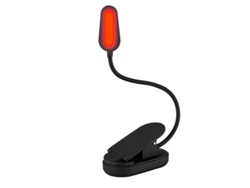 Lámpara de lectura roja con clip, 620 nm, recargable, portátil, luz nocturna, sin luz azul. Mdug