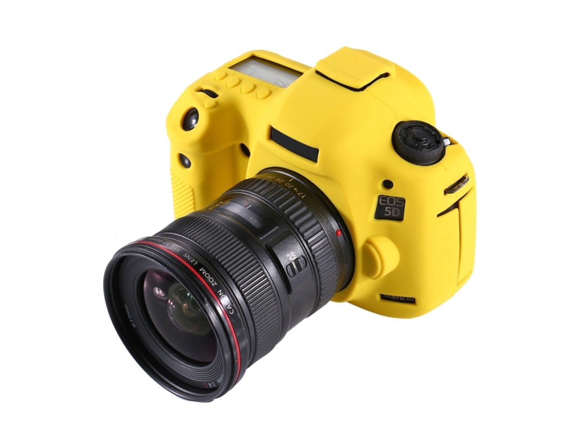 Capa Protetora De Silicone Macio Para Canon Eos 5d Mark Iii / 5d3 Amarelo