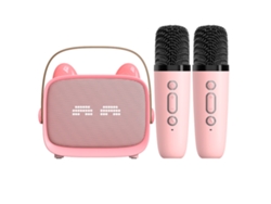 Reproductor De Karaoke Inalámbrico Bluetooth - Altavoz De Karaoke Infantil - Micrófono Integrado - Rosa