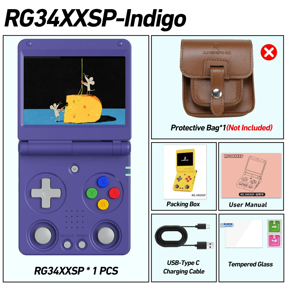 64g 256g (10k Juegos) indigo rg34xxsp Ips Linux Consola De Juegos De 64 Bits H700 Quad-core 1gb Juego Rg 34xxsp