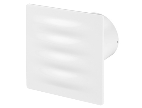 Ventilador extractor VERTICO con sensor de humedad de 100 mm, panel frontal de ABS blanco, ventilación de techo y pared AWENTA