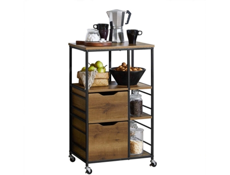 Carrito SOBUY (Marrón - 53x37x89 cm)