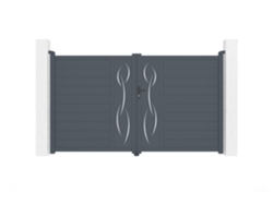 Puerta batiente de aluminio life 3m H.180cm