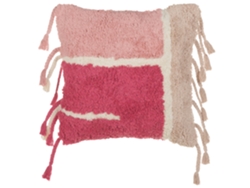 Cojín de estilo boho BELIANI Bistorta de Algodón Rosa 45x45x14