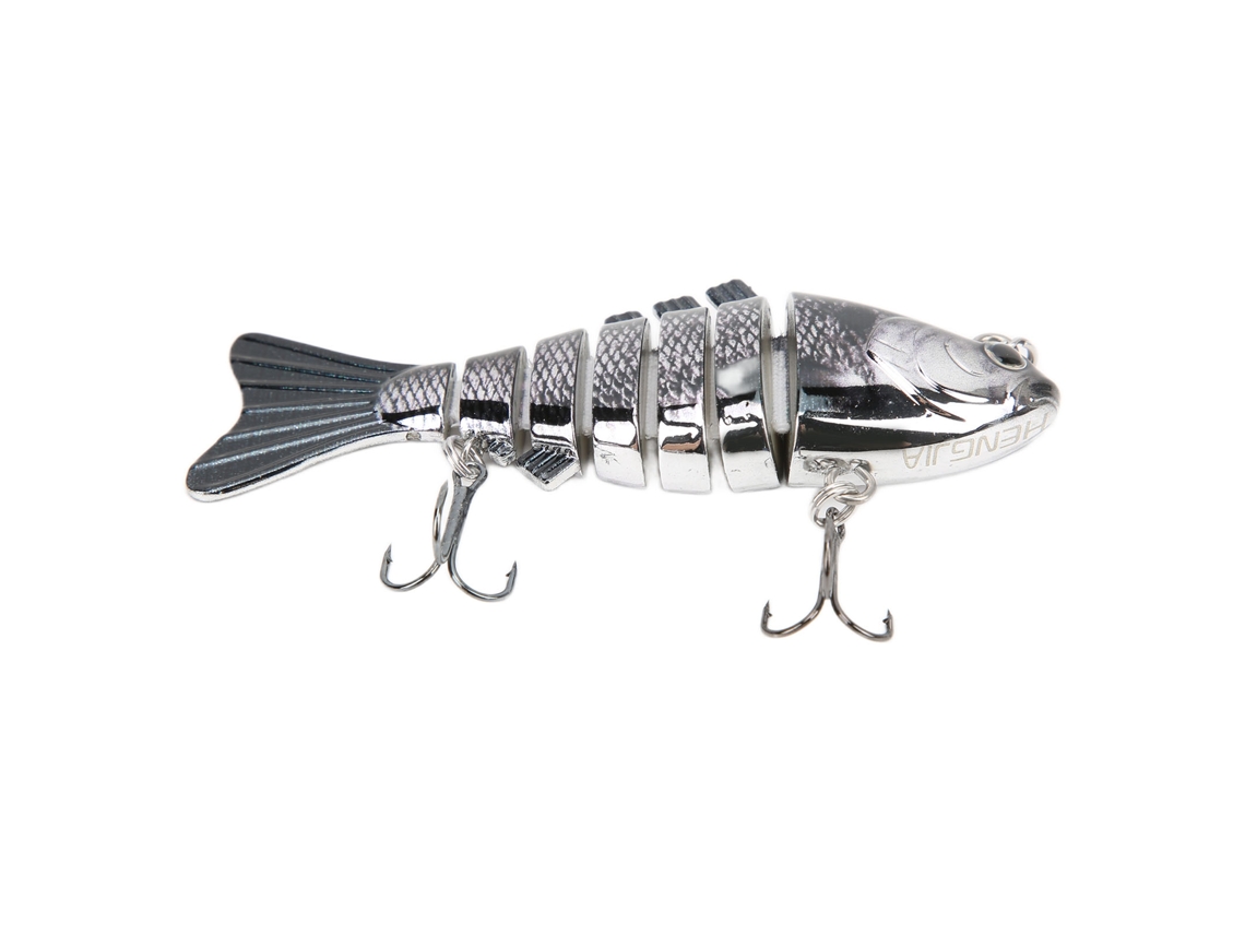 Isca De Pesca Imitativa Plástica Multi-articulada Slow Sinking Glidebait Durável Com 2 Anzóis Super Afiados
