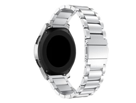 Correa de acero inoxidable cadena de eslabones tres cuentas 22mm para Samsung Galaxy Watch 46mm - plata