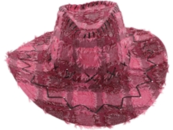 Chapéu Rosa De Caubói Com Aba Larga E Estampa De Estrelas, Ideal Para Caminhadas, Camping E Proteção Solar.