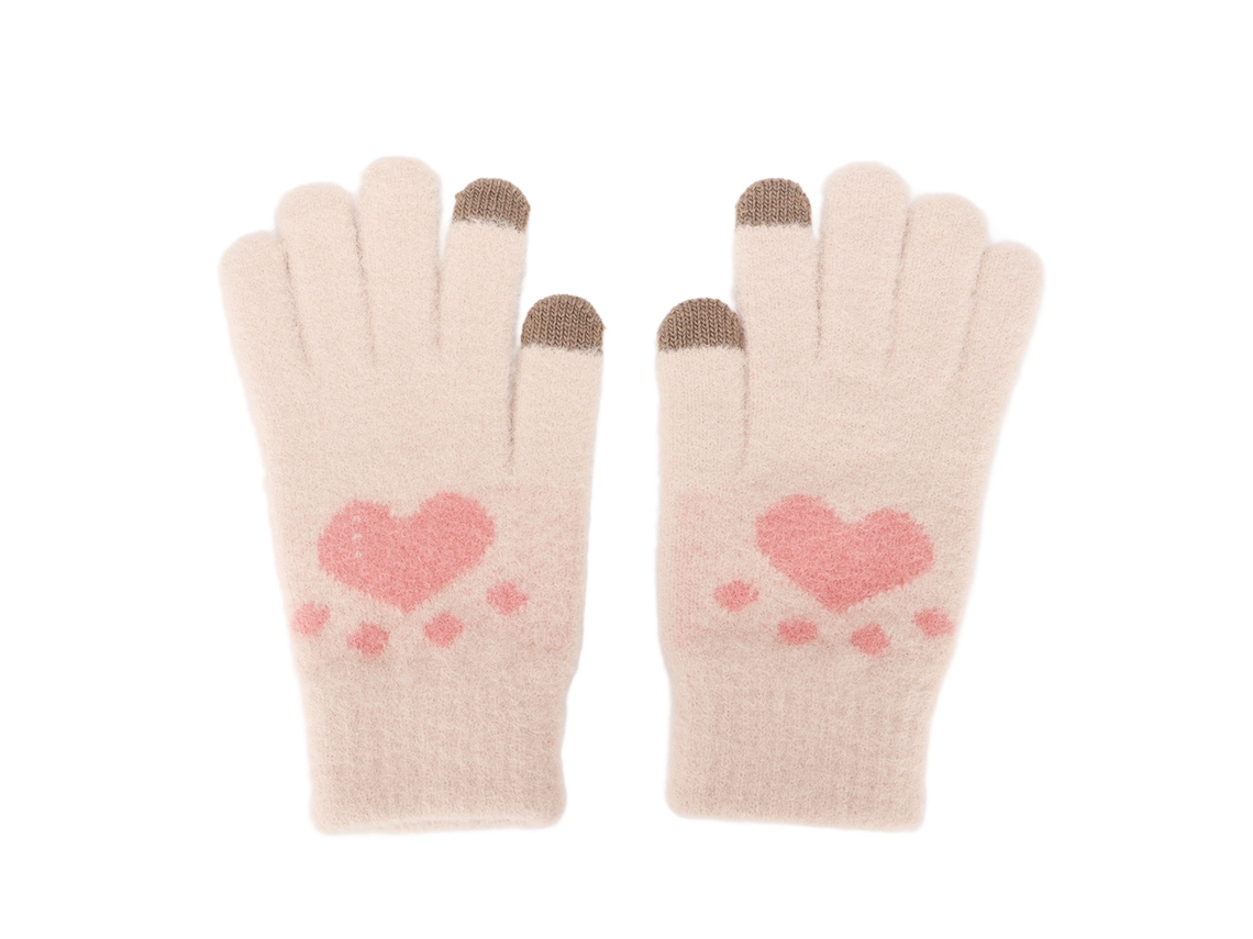 Guantes Tácticos De Malla Con Un Bonito Estampado De Huellas De Gato, Acolchados, Cálidos, Suaves, Transpirables, Color Caqui.