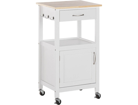 Carrito de cocina blanco/madera clara BELIANI Siena