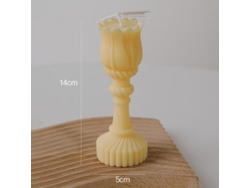 Vela Aromática De Forma De Tulipán Exquisita Romántica Regalo Para Hogar Dormitorio Decoración De Boda Amarilla (manzanilla)