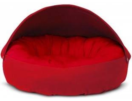 Cama Redonda para Perros y Gatos GAUTY Tela de sarga (Rojo - 57 cm)
