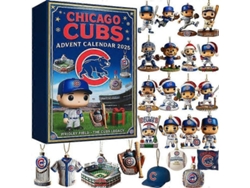 Calendario De Adviento De Navidad De Los Chicago Cubs 2025 Con Decoración Acrílica, Estilo Completo