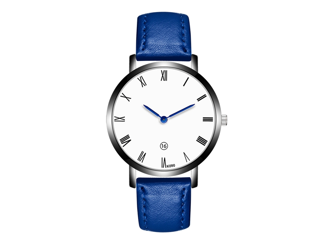 Reloj De Pulsera Analógico De Aleación Con Esfera Redonda De Cuarzo Para Hombre Azul