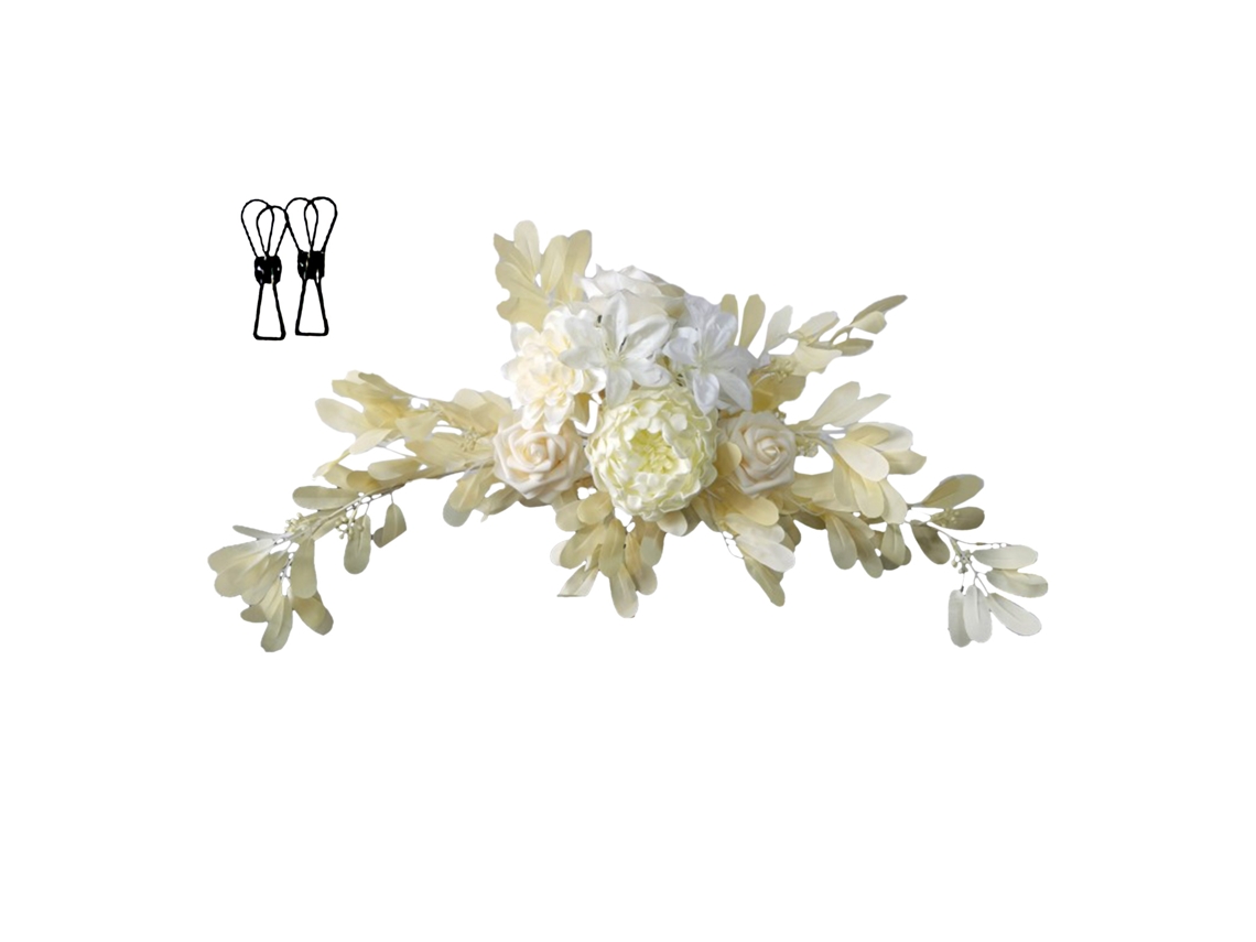 Guirnalda De Flores Artificiales De Seda De 60x25 Cm, Decoración Floral, Letrero De Bienvenida Para Bodas